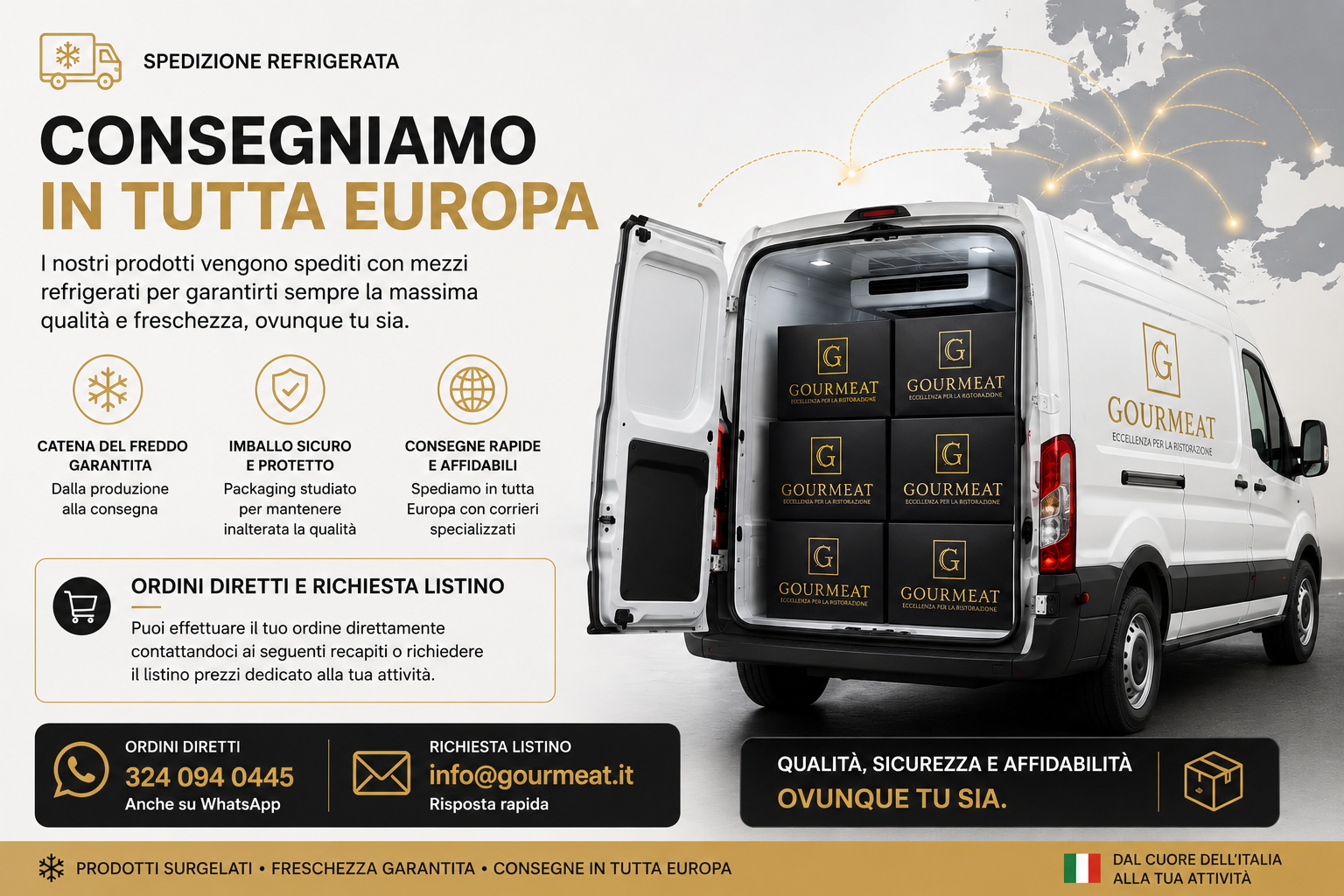 Furgone refrigerato GOURMEAT: consegniamo in tutta Europa